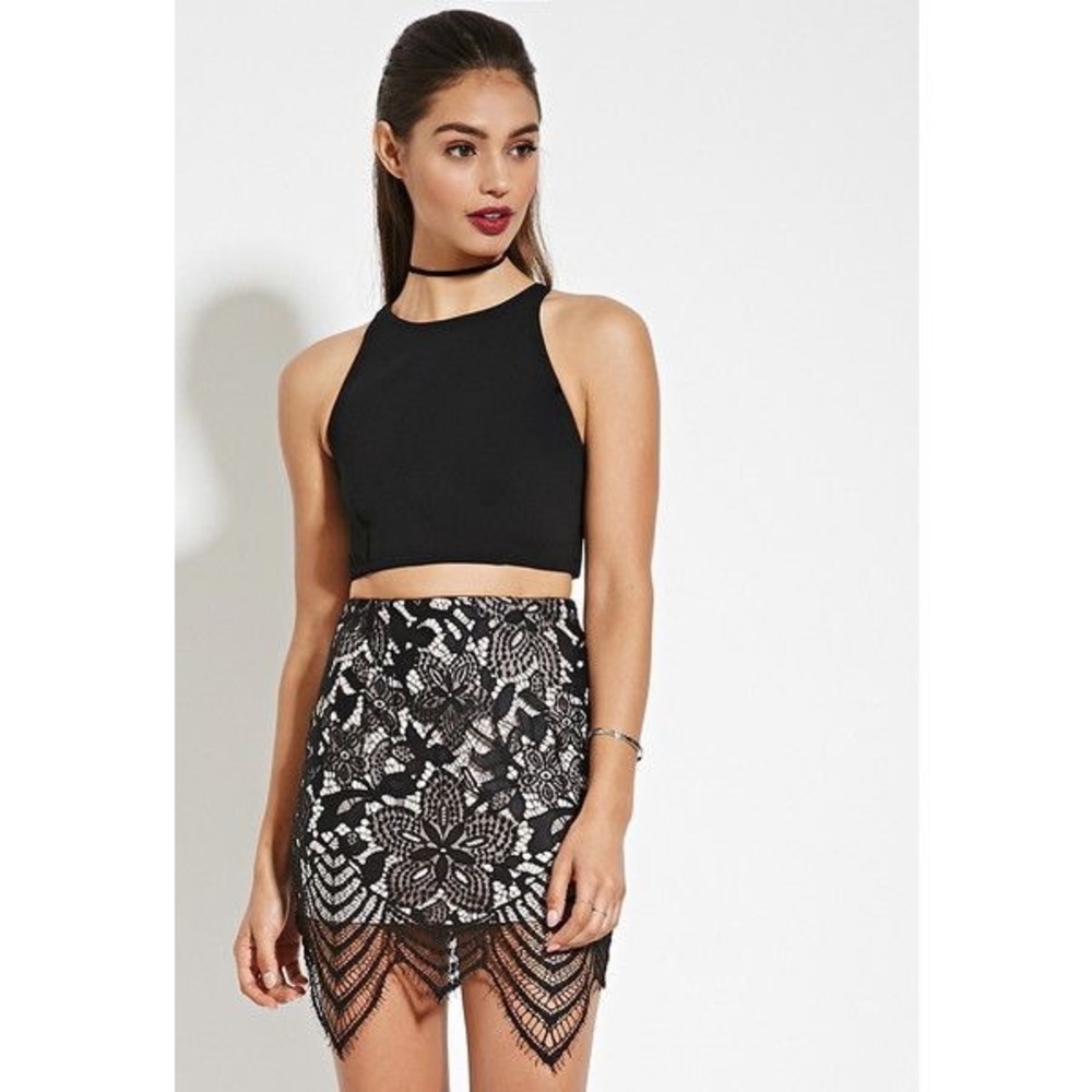 Never Worn Tiger Mist Black Lace Skirt